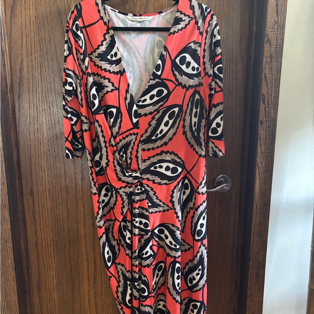 VGUC TROP EYE CATCHING DIANE VON FURSTENBURG Silk Kleid Dress US 12